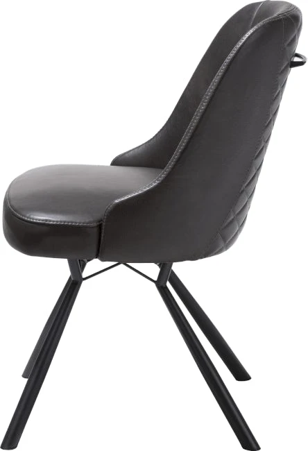 Eefje Eetkamerstoel - Leder Laredo Off Black - Afbeelding 3