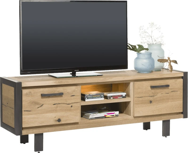 Brooklyn Lowboard 170 Cm - 2-kleppen + 2-niches (+ Led) - Afbeelding 2