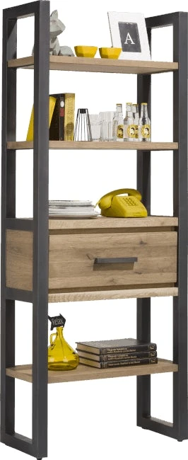 Brooklyn Boekenkast 75 Cm - 1-lade + 5-niches - Afbeelding 2