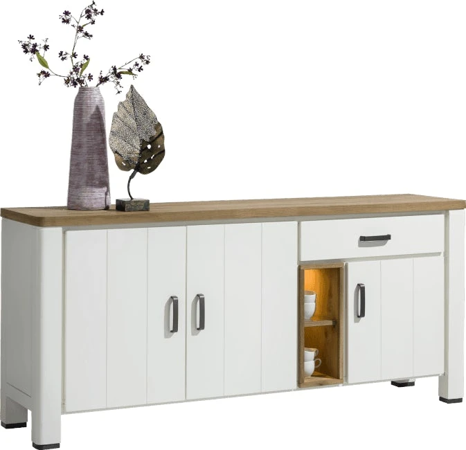 Arizona Dressoir 190 Cm - 3-deuren + 1-lade + 2-niches (+ Led) - Afbeelding 2
