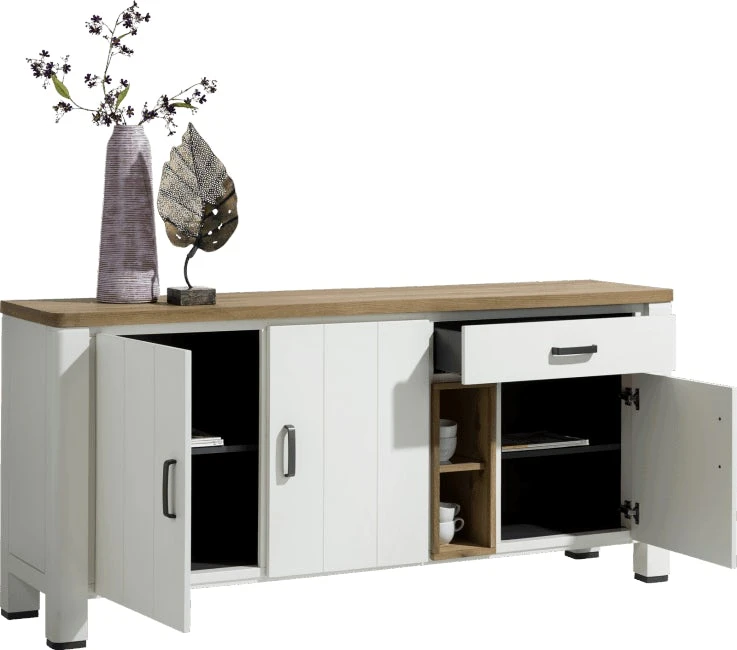 Arizona Dressoir 190 Cm - 3-deuren + 1-lade + 2-niches (+ Led) - Afbeelding 3