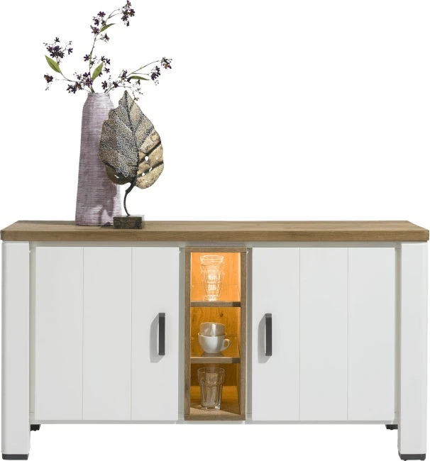 Arizona Dressoir 140 Cm - 2-deuren + 3-niches (+ Led)