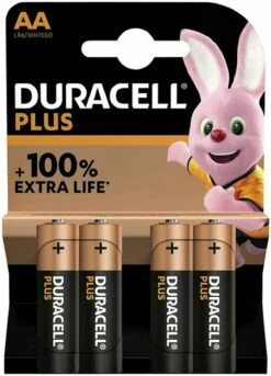 Batterij Duracell Alkaline Plus AA Bls4