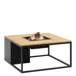 Cosiloft Vuurtafel 100 X 100 Cm. Black - Teak
