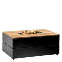 Cosipure Vuurtafel 120 X 100 Zwart Met Teak