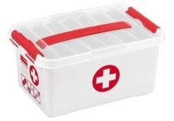 Sunware Q-line First Aid Box 6 Liter Met Inzet Wit/transp/rood