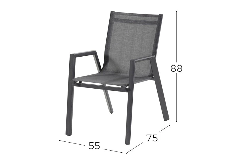 Hartman Aruba Dining Tuinstoel Stapelbaar Antraciet - Afbeelding 2