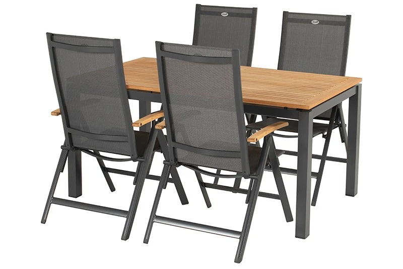 Hartman Napoli Verstelbare Tuinstoel Teak Armleggers Antraciet - Afbeelding 3