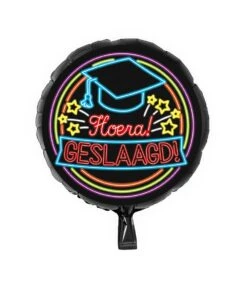 Neon Folie Ballon Geslaagd School OP=OP