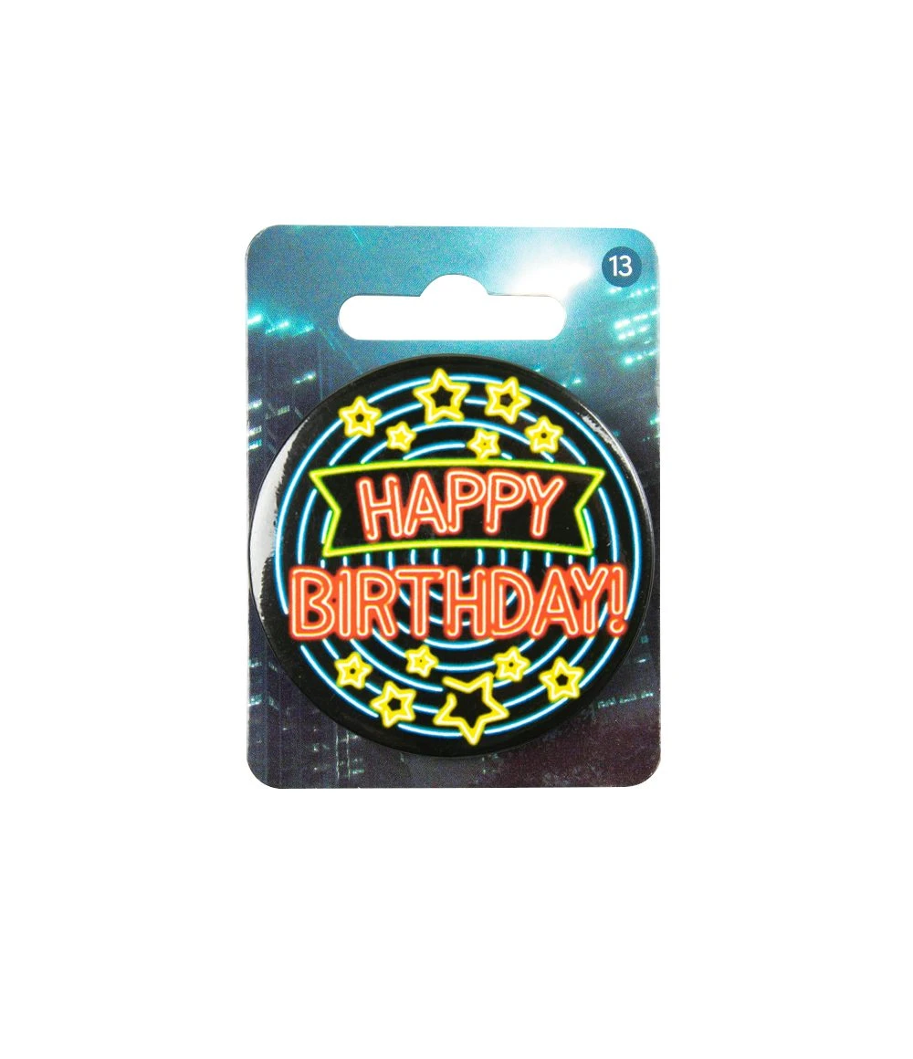Neon Button Happy Birthday OP=OP - Afbeelding 2