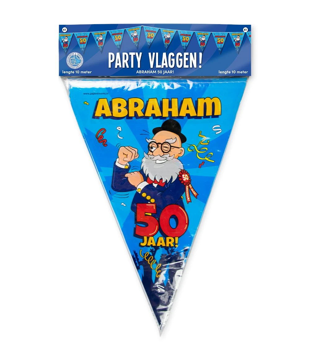 Vlaggenlijn Abraham Cartoon 10 Mtr - Afbeelding 2