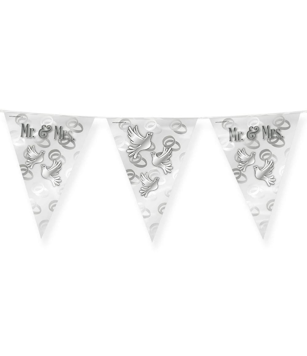 Vlaggenlijn Folie Mr. & Mrs.