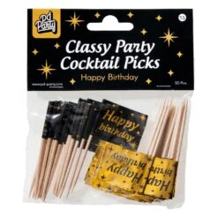 Paper Dreams Classy Party Cocktail Picks Happy Birthday