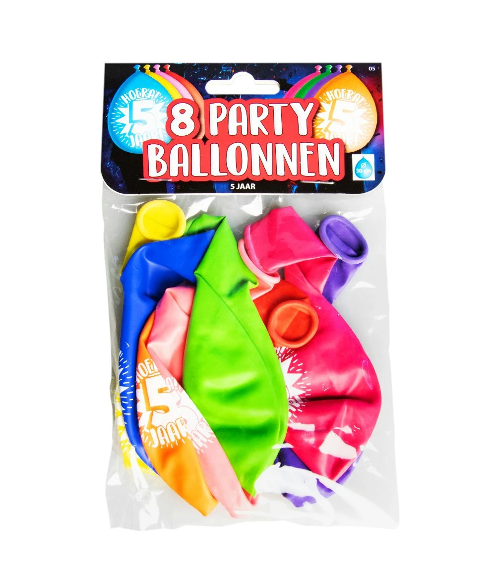 Ballonnen 5 Jaar 8 Stuks - Afbeelding 2