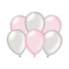 Ballonnen Metallic Zilver En Licht Roze 6 Stuks