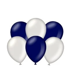 Ballonnen Metallic Blauw En Zilver 6 Stuks