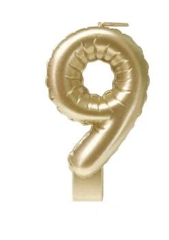 Folieballonkaars Goud 9