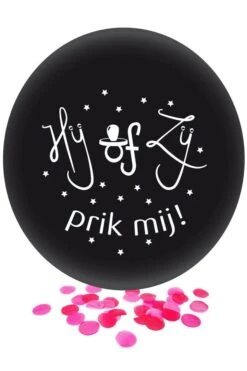 Ballon Met Roze Confetti HIJ OF ZIJ Gender Reveal