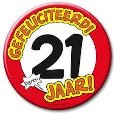 Button XL 21 Jaar