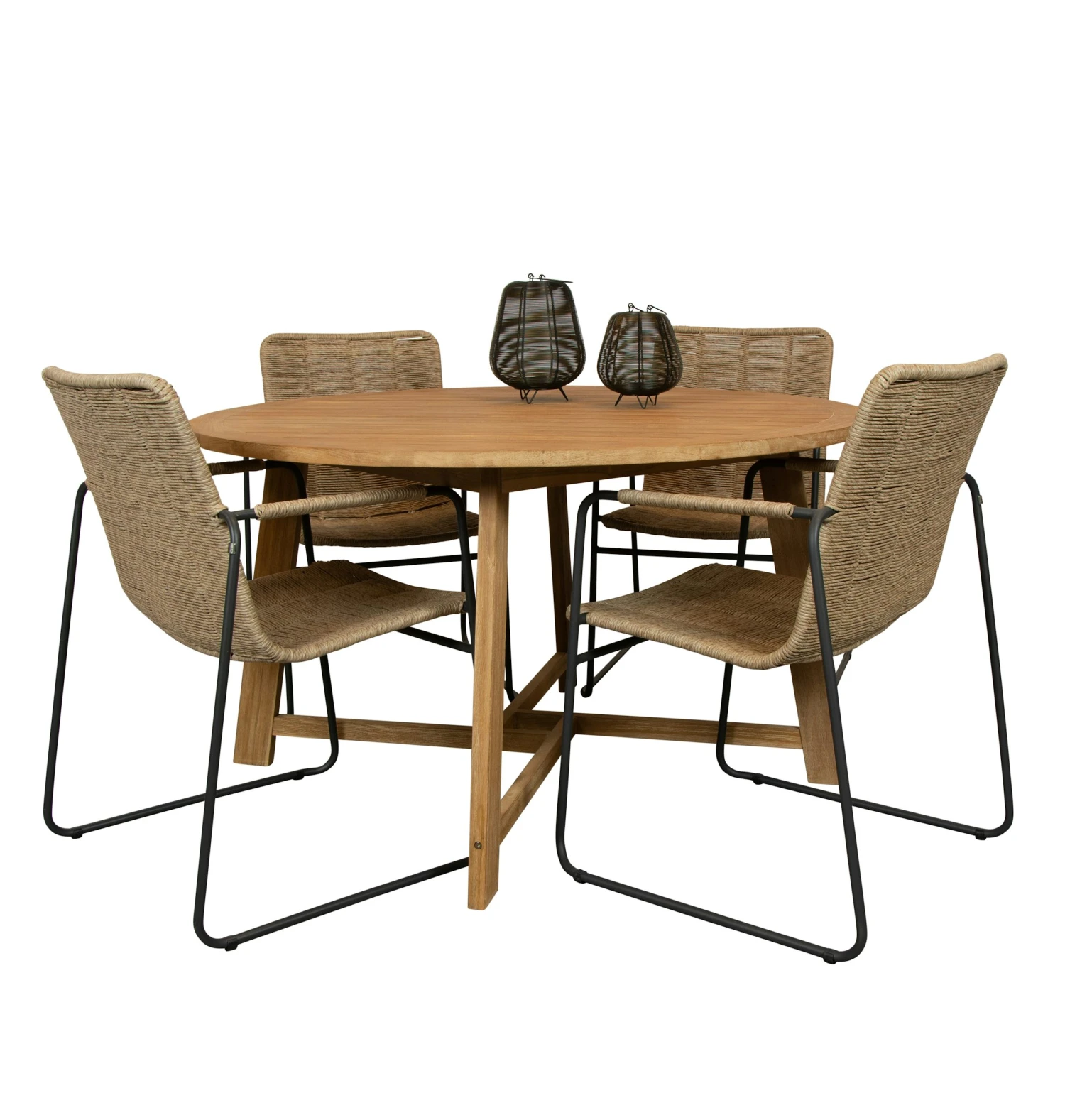 Alexander Teak Tuintafel 130 Rond Met Taste Plama Stapelbare Tuinstoel - Afbeelding 2