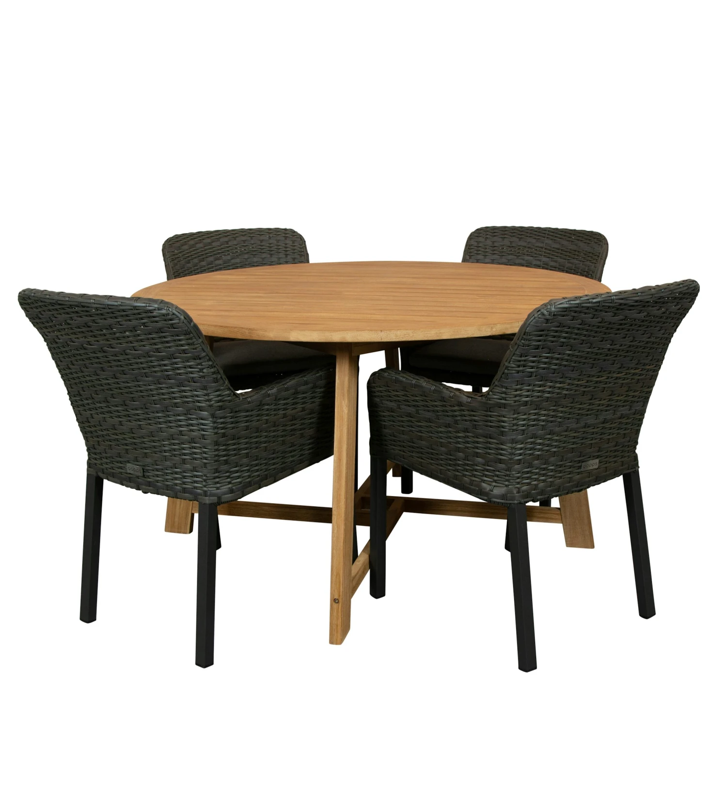 Alexander Teak Tuintafel 130 Rond Met Riverside Dining Tuinstoel