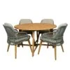 Alexander Teak Tuintafel 130 Rond Met 4SO Sempre Dining Tuinstoel