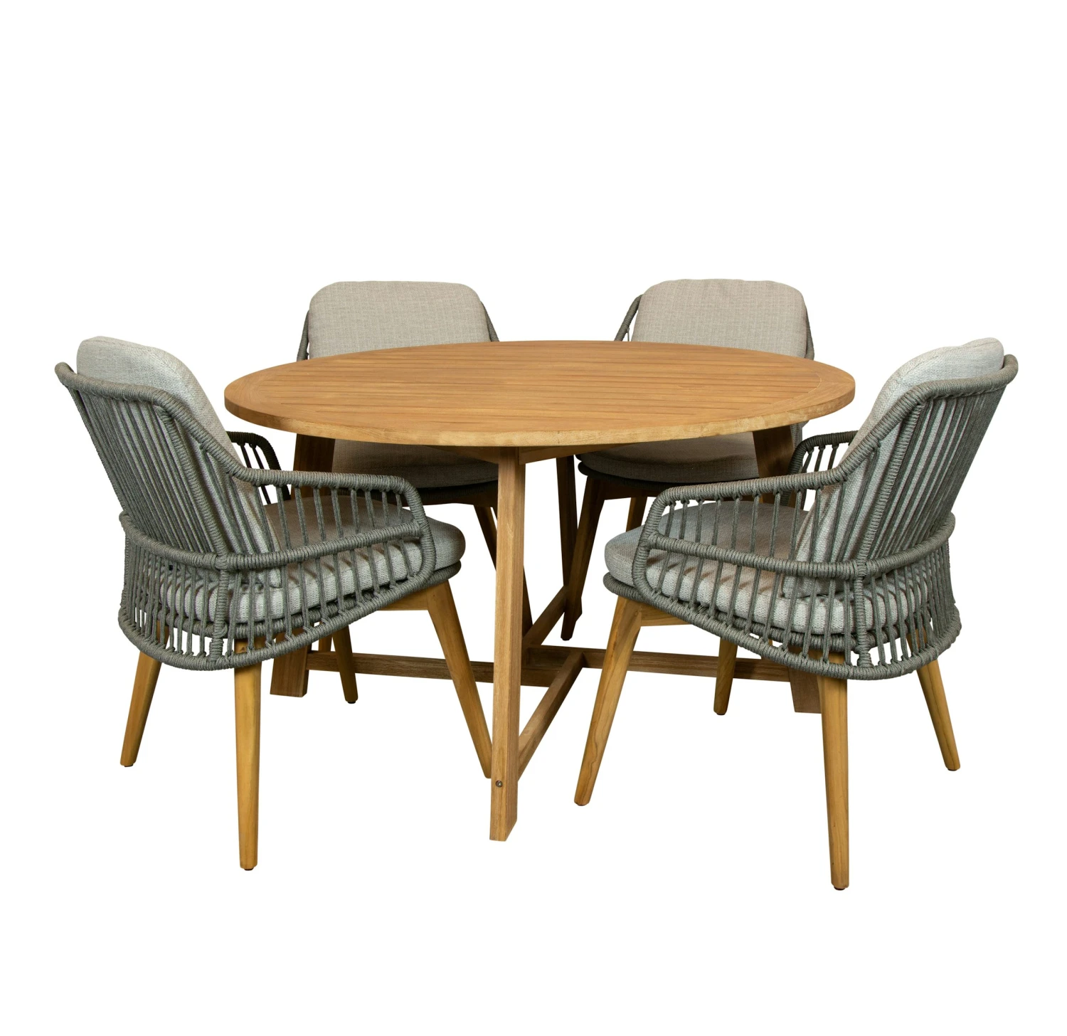 Alexander Teak Tuintafel 130 Rond Met 4SO Sempre Dining Tuinstoel