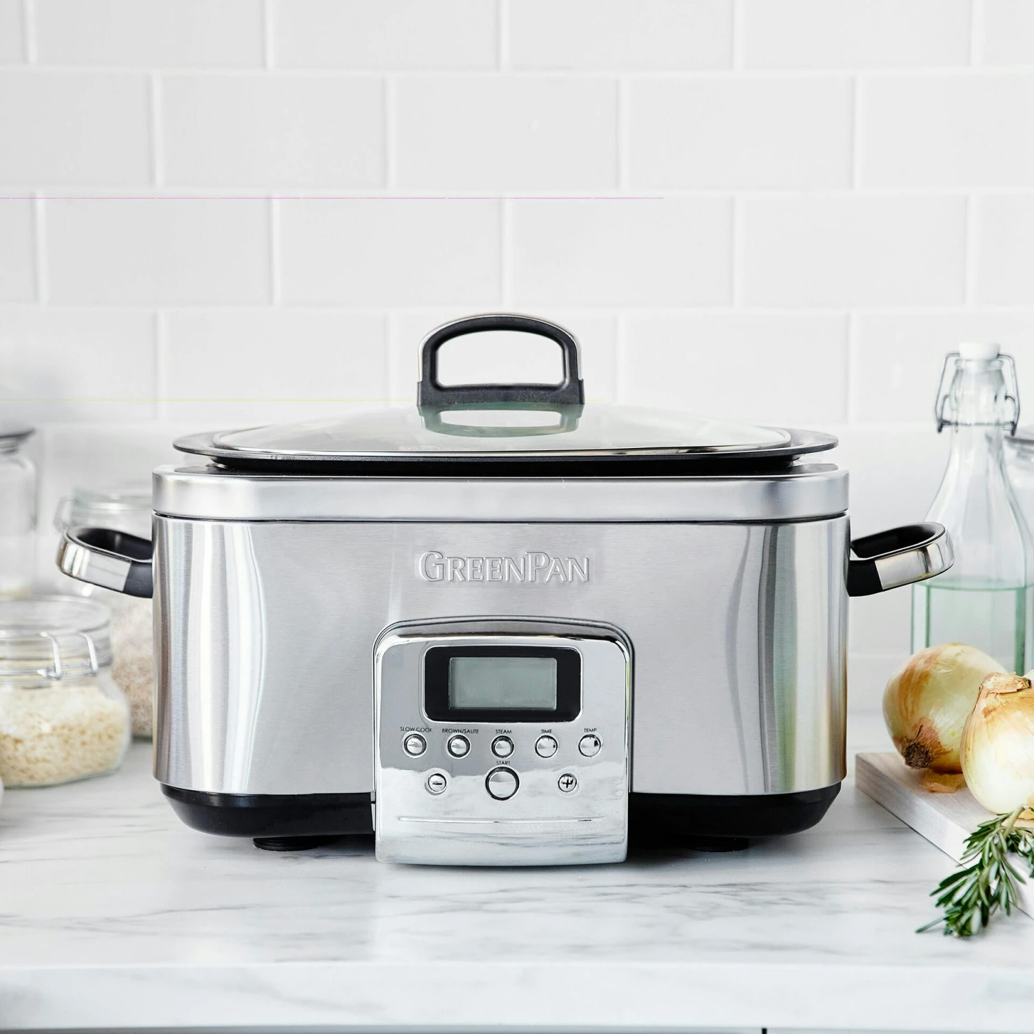 Greenpan Slow Cooker Stainless Steel 6 Liter - Afbeelding 2