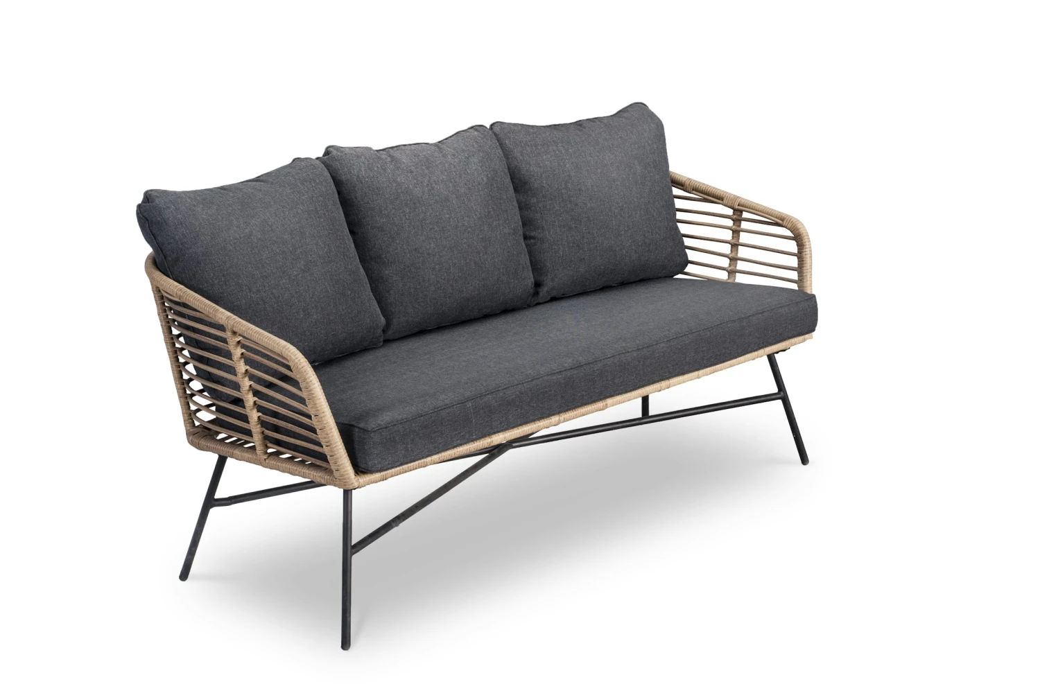 Forester Lounge Bank 3 Zits Bamboo Look Naturel - Afbeelding 2