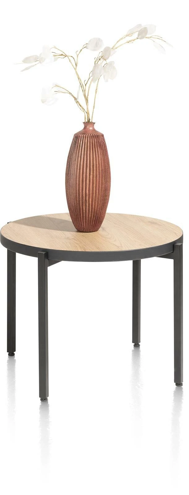 Ostrava Salontafel Rond 54 Cm. - Met Omkeerbaar Blad - Afbeelding 2