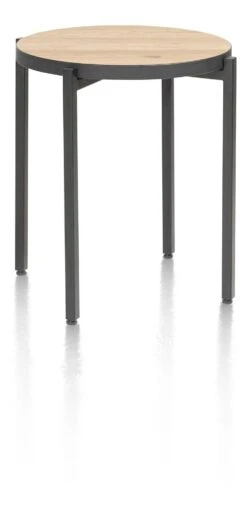 Bijzettafel Rond 44 Cm. - Met Omkeerbaar Blad