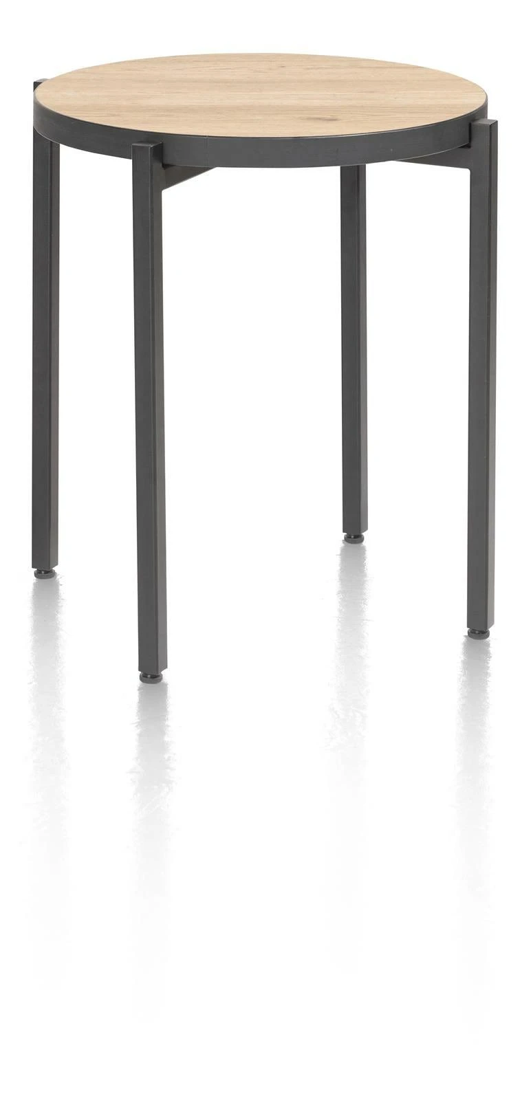 Bijzettafel Rond 44 Cm. - Met Omkeerbaar Blad