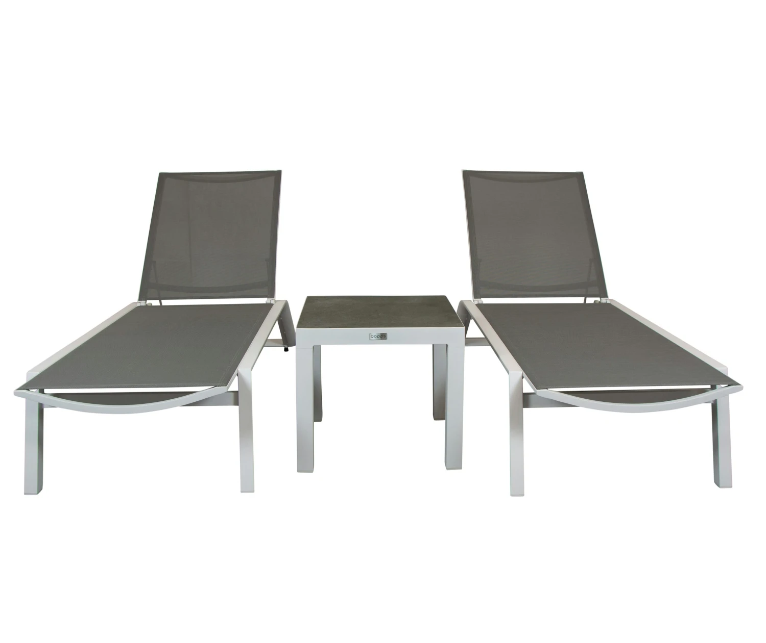 Qopps 2 Nanna Ligbedden Wit Met Bijzettafel Ascon