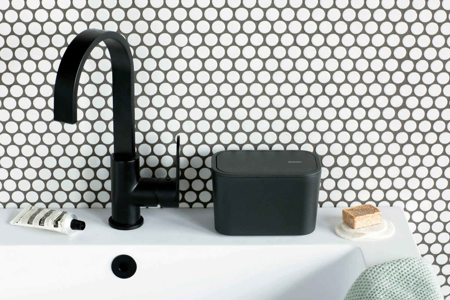 Brabantia Mindset Badkamer Afvalbakje Dark Grey - Afbeelding 5