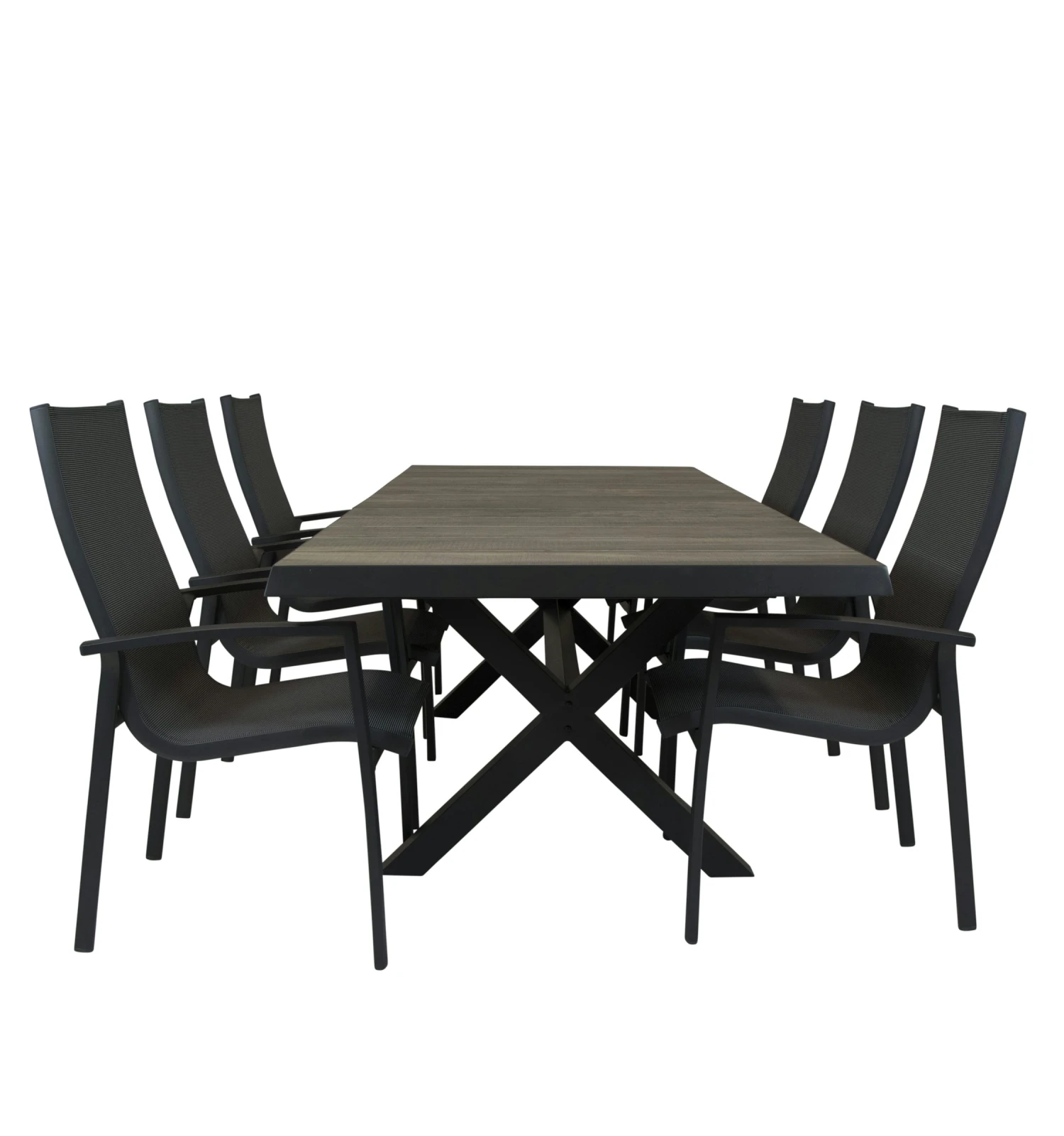 Qopps Ottowa Uitschuif Tafel 205/265 X 100 Antraciet Met Cambridge Dining Stoel