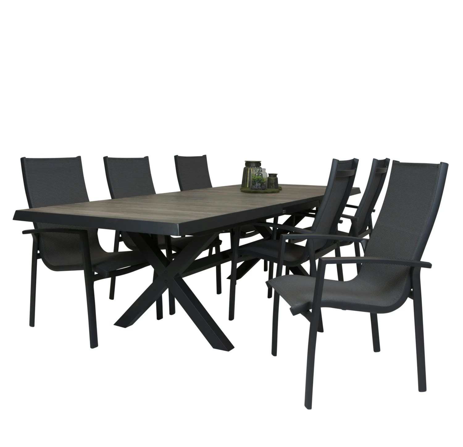 Qopps Ottowa Uitschuif Tafel 205/265 X 100 Antraciet Met Cambridge Dining Stoel - Afbeelding 3