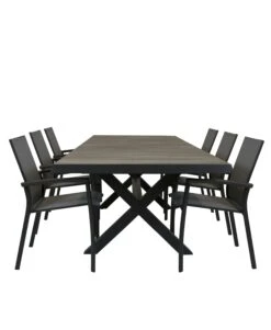Qopps Ottowa Uitschuif Tafel 205/265 X 100 Antraciet Met Tampa Dining Tuinstoel