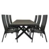 Qopps Ottowa Uitschuif Tafel 205/265 X 100 Antraciet Met Victory Verstelbare Tuinstoel