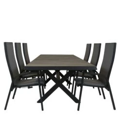 Qopps Ottowa Uitschuif Tafel 205/265 X 100 Antraciet Met Victory Verstelbare Tuinstoel