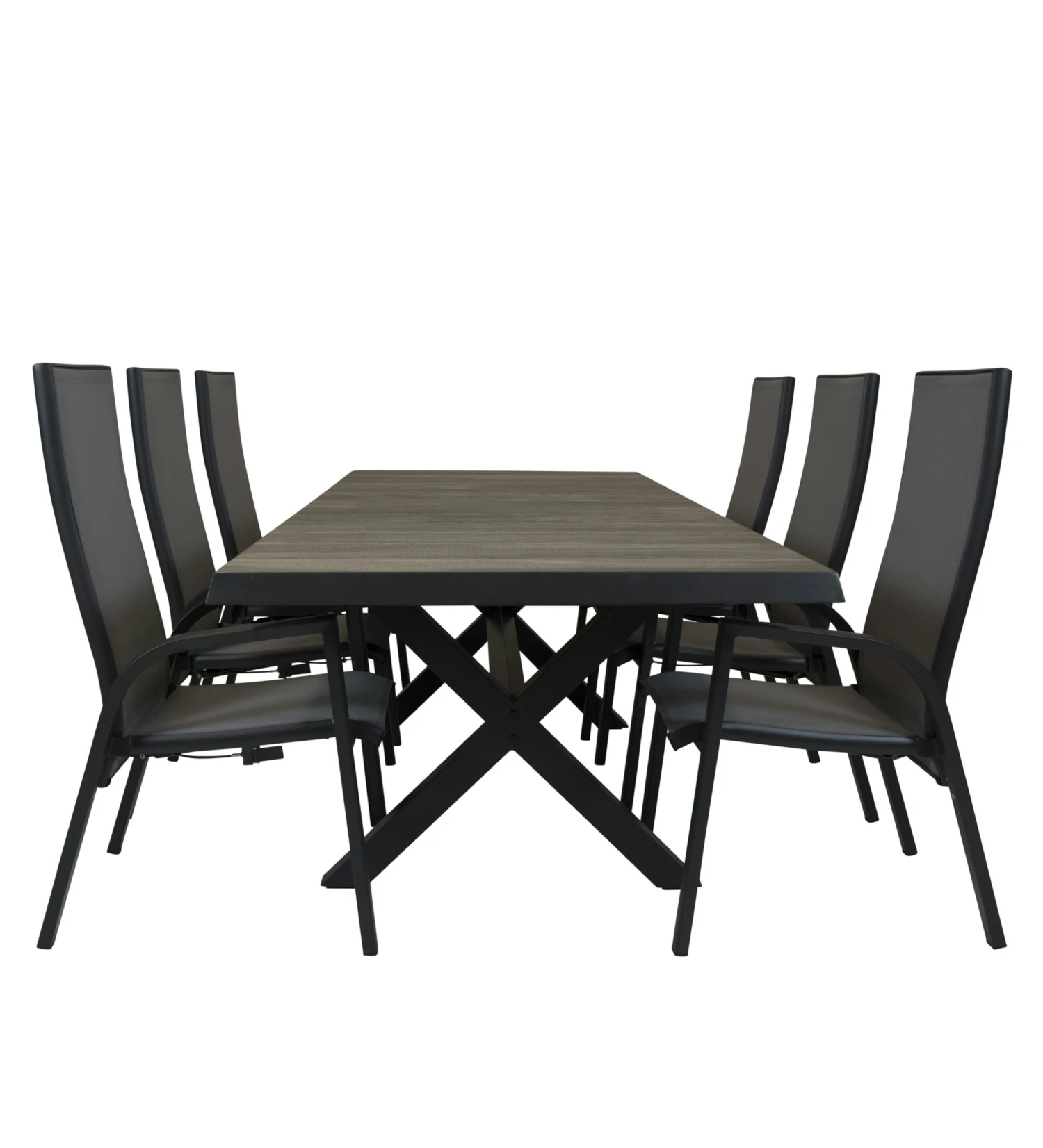 Qopps Ottowa Uitschuif Tafel 205/265 X 100 Antraciet Met Victory Verstelbare Tuinstoel