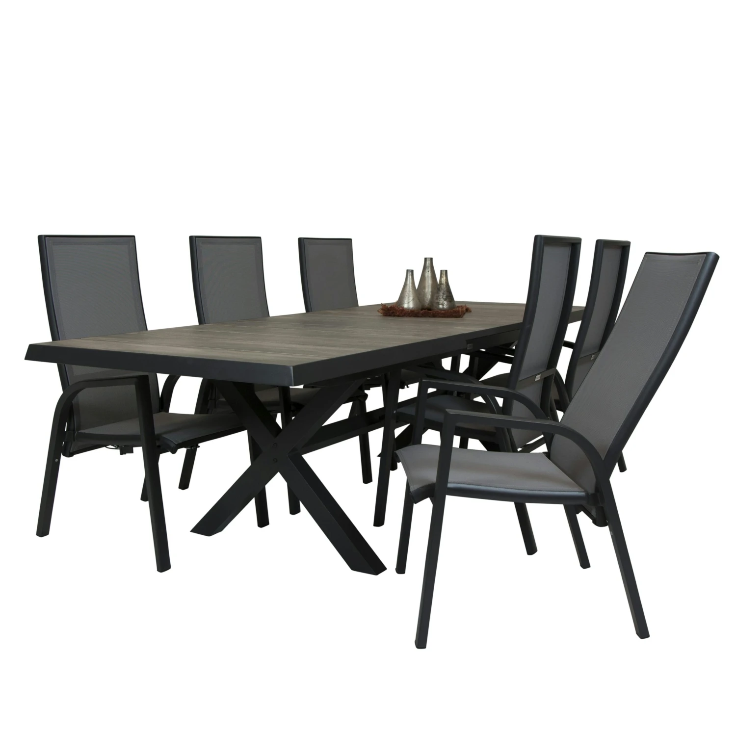 Qopps Ottowa Uitschuif Tafel 205/265 X 100 Antraciet Met Victory Verstelbare Tuinstoel - Afbeelding 3