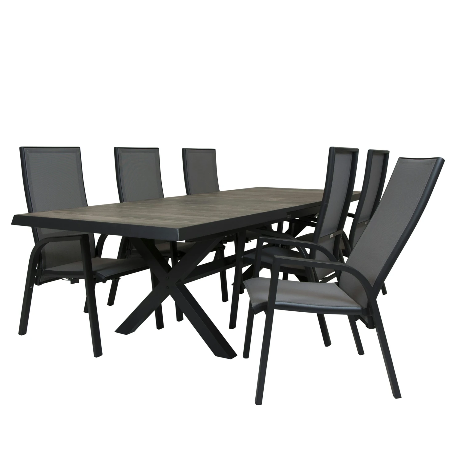 Qopps Ottowa Uitschuif Tafel 205/265 X 100 Antraciet Met Victory Verstelbare Tuinstoel - Afbeelding 2