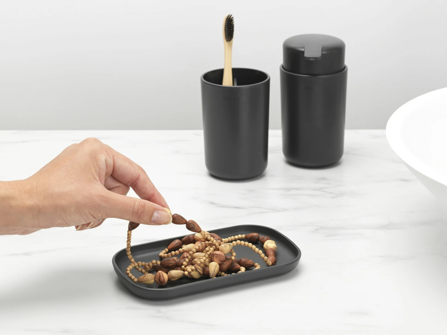 Brabantia Badkameraccessoires Set Van 3 Dark Grey - Afbeelding 3