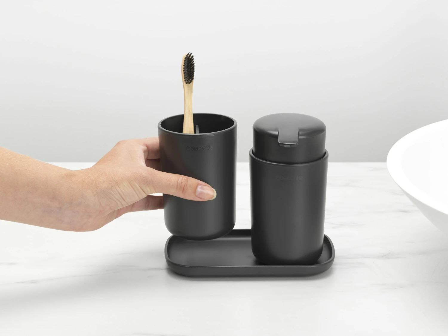 Brabantia Badkameraccessoires Set Van 3 Dark Grey - Afbeelding 6