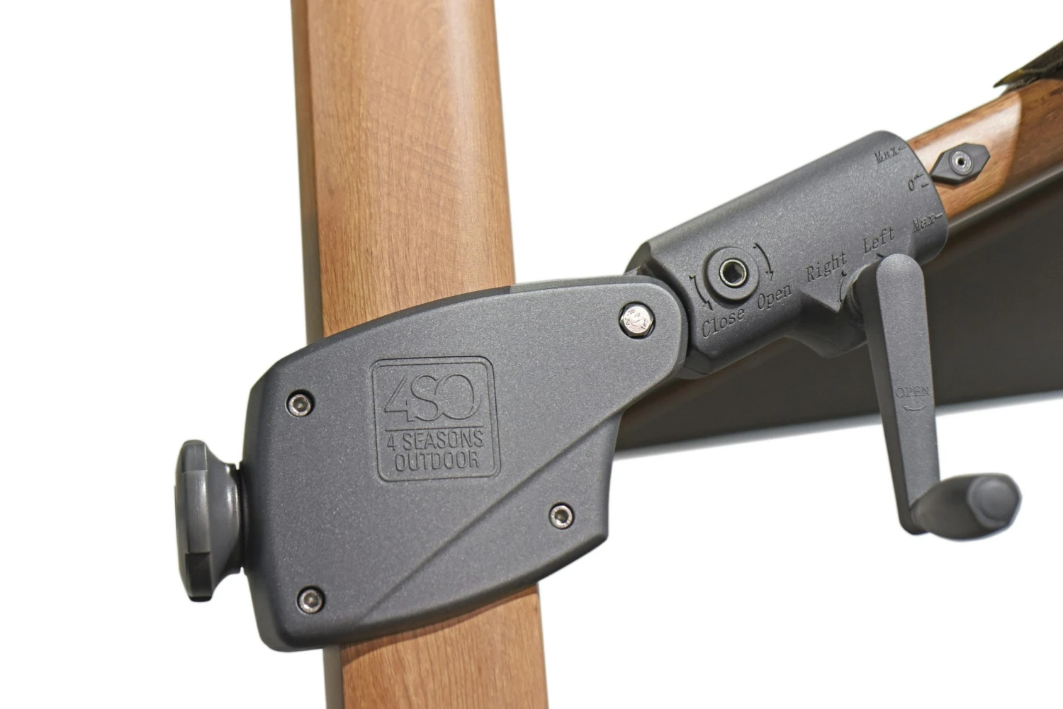 Siesta Premium 300 X 300 Wood Look Zweefparasol Charcoal - Afbeelding 3