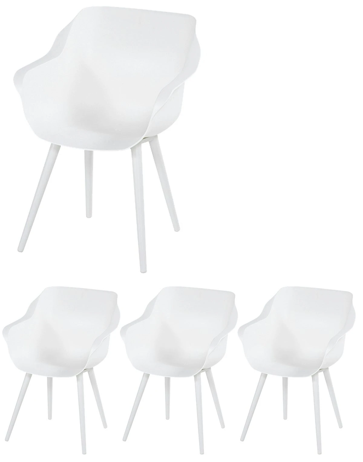 4 X Hartman Sophie Studio Dining Armstoel Wit - Afbeelding 7