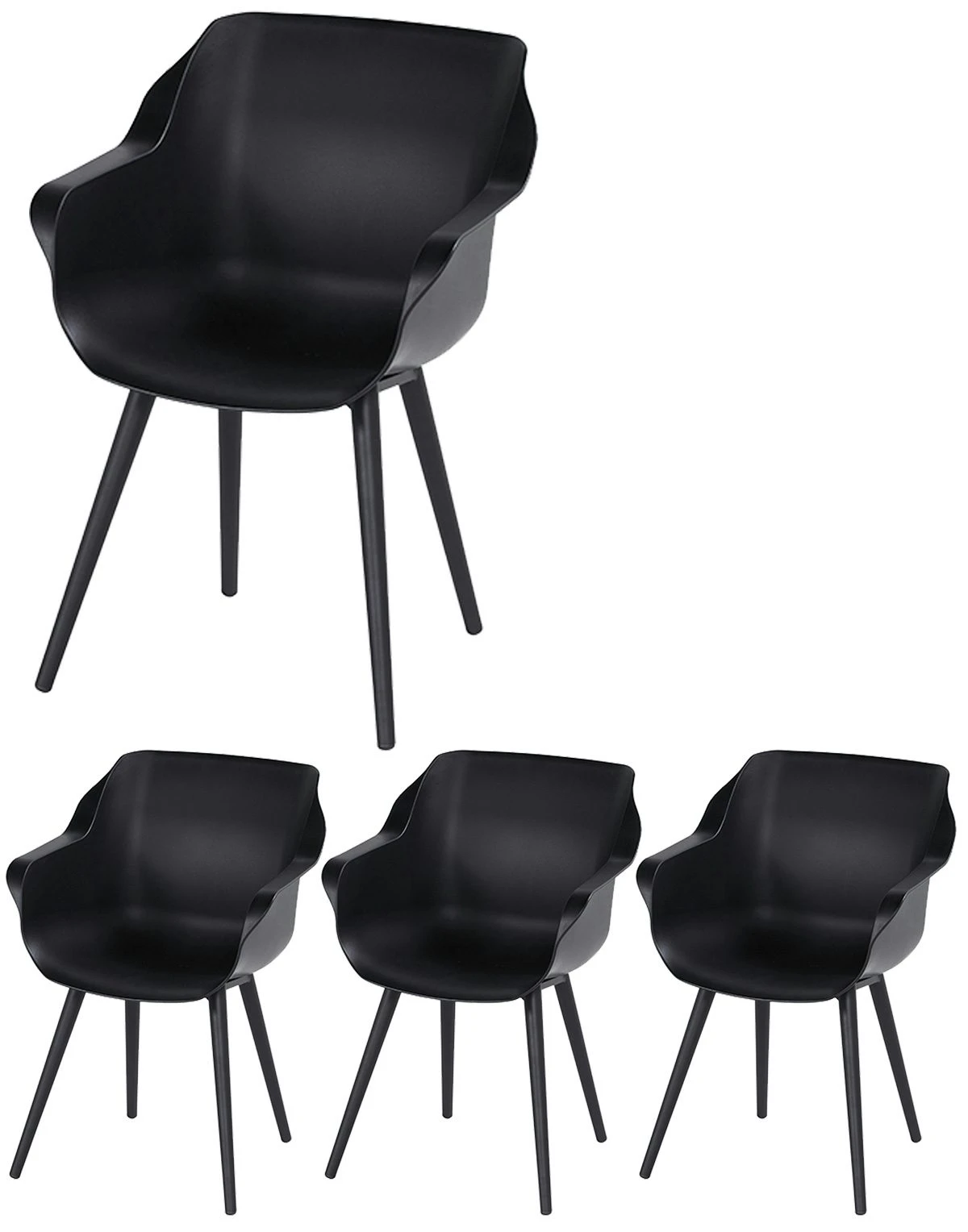 4 X Hartman Sophie Studio Dining Armstoel Carbon Black - Afbeelding 9
