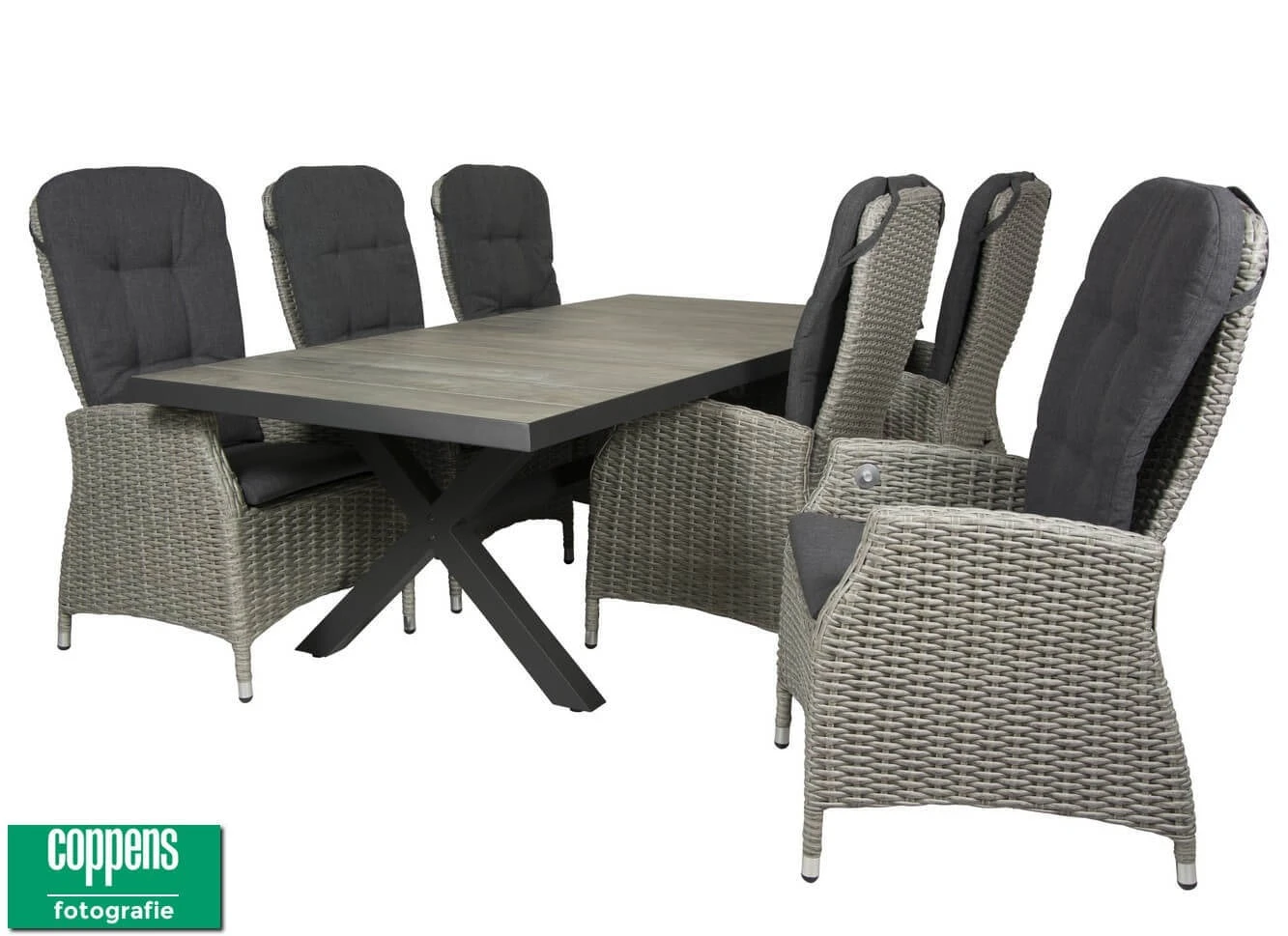 Qopps Admiral Tuintafel 224 Met Memphis Gasveer Verstelbare Tuinstoel - Afbeelding 2