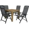 Alberto Teak Tafel 92.5 X 92.5 Met Qopps Houston Verstelbare Tuinstoel