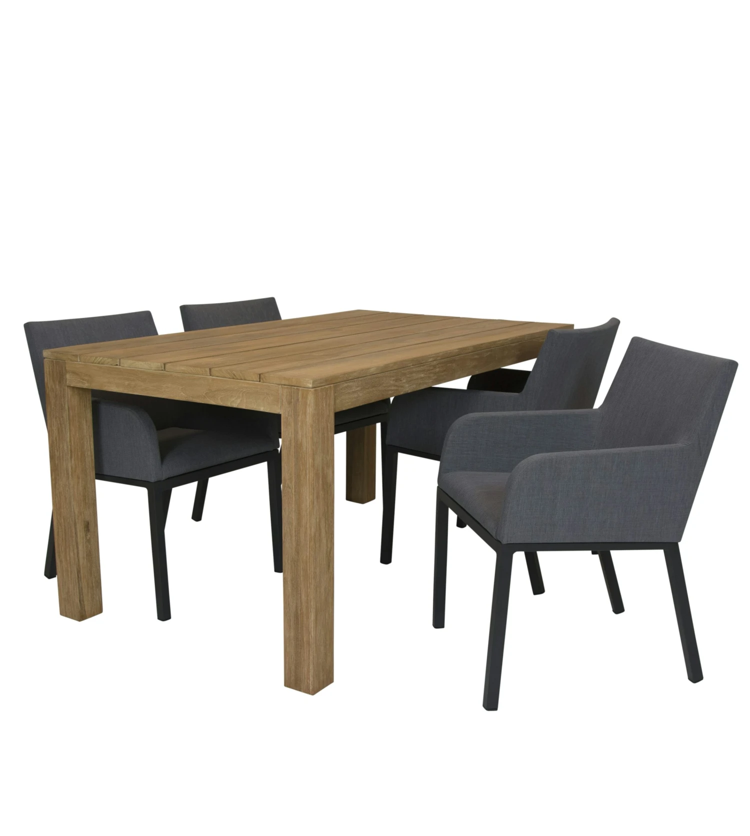 Alberto Teak Tuintafel 160 Met Qopps Decan Tuinstoel - Afbeelding 2